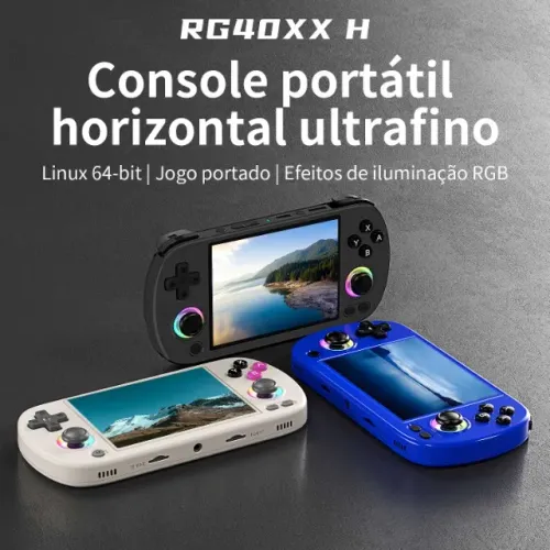 Console Portátil Anbernic RG40XX H Emulador Retrô 64GB, Tela: IPS 4.0 Sistema Linux, Wi-Fi