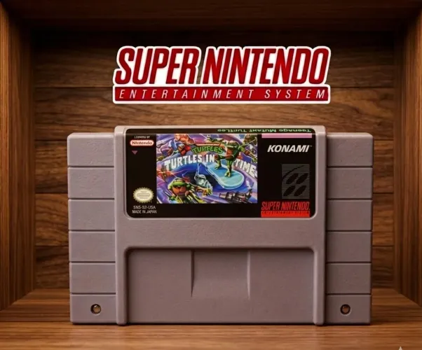 Jogo tartarugas ninjas turtles in time super Nintendo snes repro.