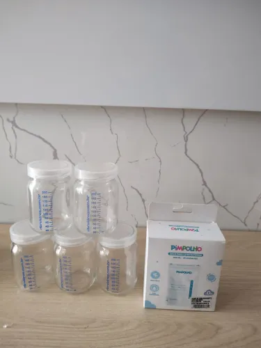 Potes e saco para leite materno amamentação 