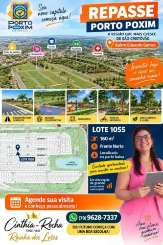 Lote proximo a UFS - Loteamento Porto Poxim - Rainha dos Lotes