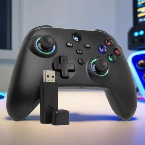 Controle Gamer USB Knup KP-GM035 Wadjet com Iluminação LED para PC e Consoles Compatíveis