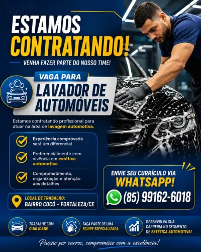 Diarista Lavador para Estética Automotiva