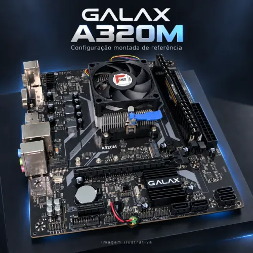 Placa-mãe GALAX A320M AM4 usada