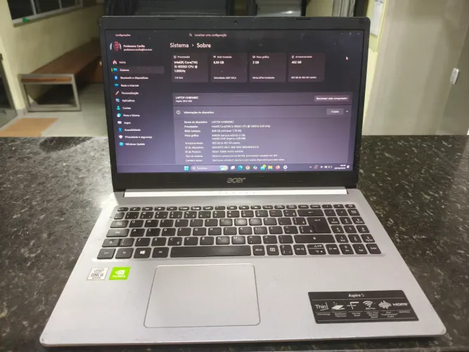 Notebook Acer Aspire 5 | Processador I5-1035G1| placa de vídeo MX350