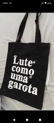 ecobag preta grande lute como uma garota