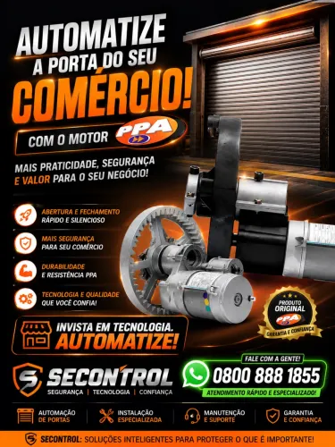 Motor pra porta de enrolar, automatize seu comércio