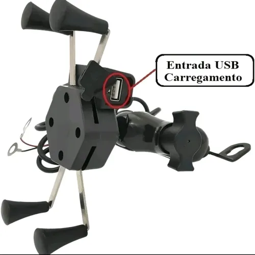Suporte de Celular para Moto C/ Garra e usb