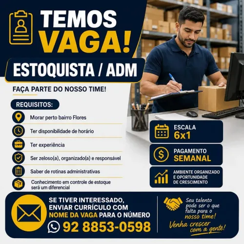 Vaga de estoquista 