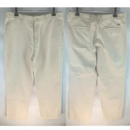 Calça Lacoste original masculina bege 46 corte chino sport social