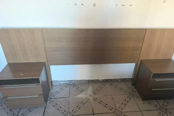 Cabeceira cama casal com 2 criado mudo