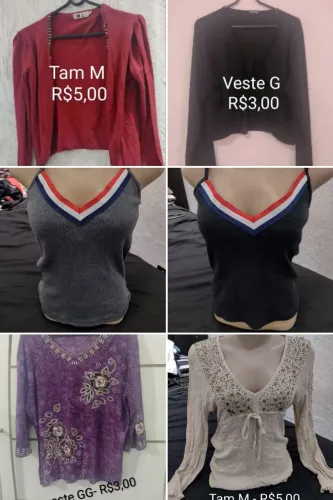Blusas femininas - R$3,00 a peça
