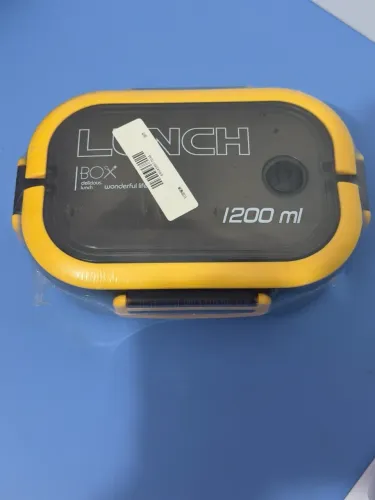 Marmita Térmica Lunch Box 1200ml com Divisórias + Garfo e Faca - Nova