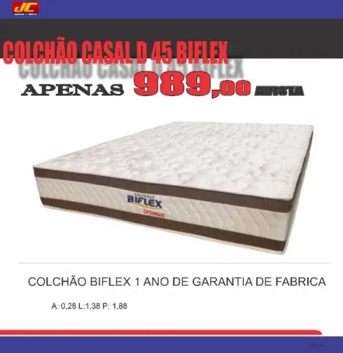 COLCHÃO CASAL D45 BIFLEX