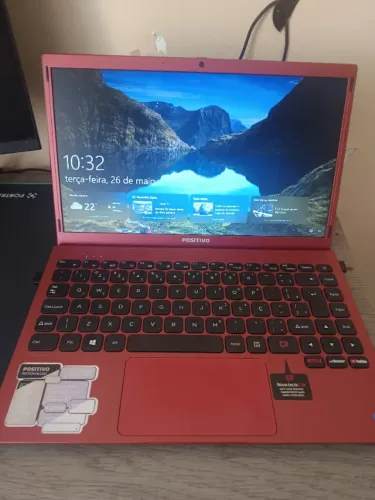 Notebook Positivo Q4128c Atom 4gb 128gb Ssd 14,1'' W10 Cor VermelhoNotebook Positivo Q4128