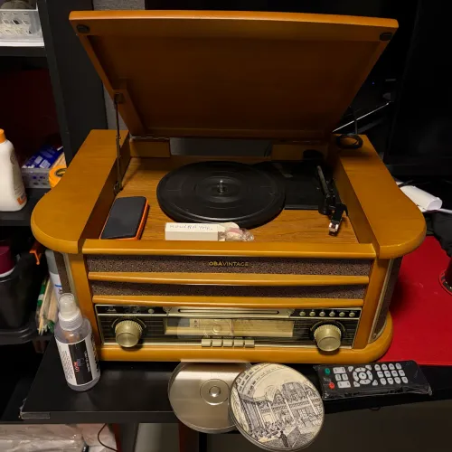 Vitrola ObaVintage (Obabox) ? Madeira, 33/45/78 RPM, Bluetooth/USB/CD