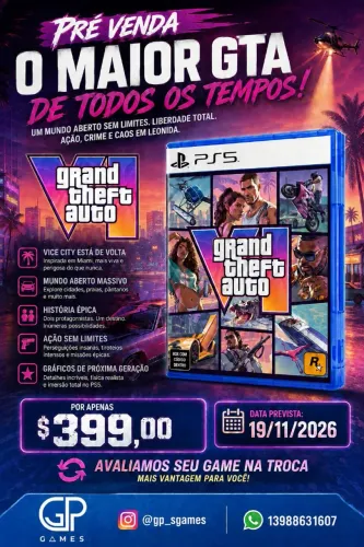 GTA VI (Grand Theft Auto) - Garanta sua reserva - code in box