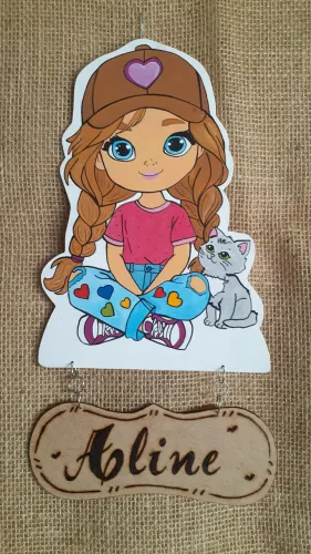 Quadro infantil artesanal com gravação