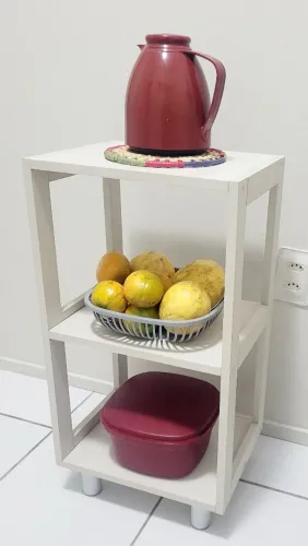 Estante Multiuso em MDF Cinza.