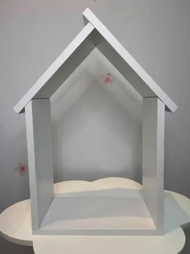 Prateleira Casinha Decorativa Branca em MDF