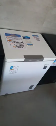 Freezer horizontal Midea 142 litros 1 tampa branco bivolt inverter