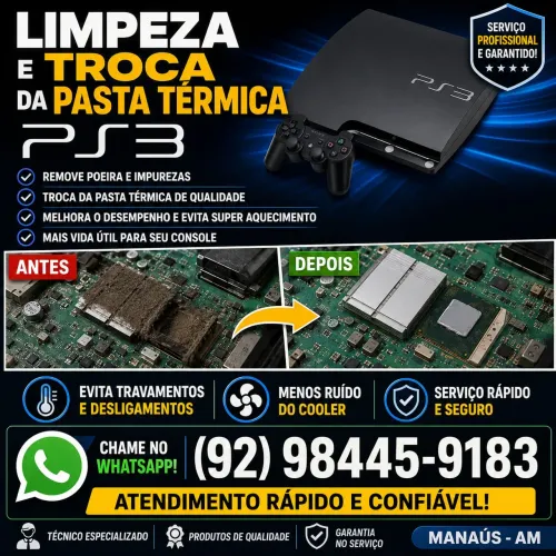 Limpeza e troca da pasta térmica ps3