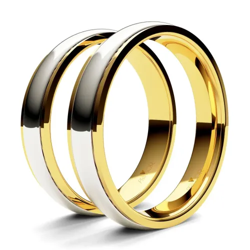 Par aliança anel moeda antiga cor ouro e prata para uniao compromisso casamento