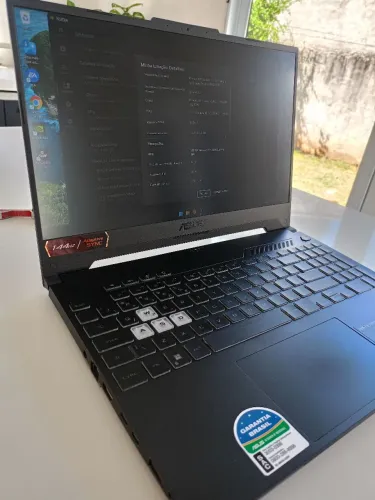 Notebook TUF 15, i7, 16GB ram, RTX 3050, tela de 144HZ