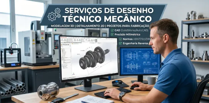Projetos Mecânicos | Desenhista Técnico de Peças para Usinagem