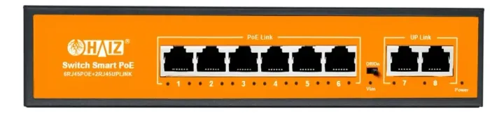 Switch De Rede Haiz 6 Portas Poe + 2 Uplink Giga 10/100/1000mbps