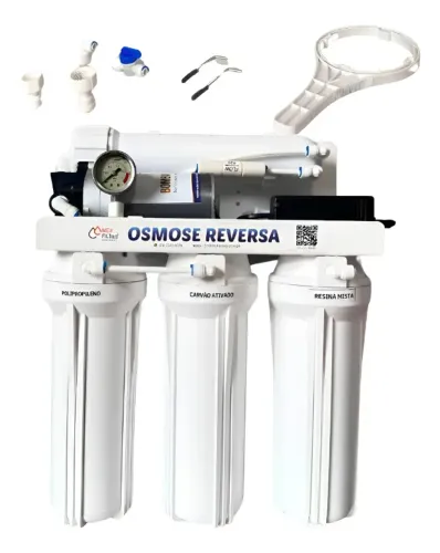 Osmose Reversa para aquario marinho com manometro com bomba e manometro