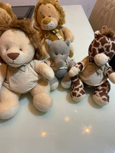 Trio Safári Misto Pelúcia Para Nicho E Decoração - 3 Peças