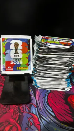 Kit com 100 pacotes de figurinhas copa 2026