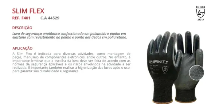 100 pares luvas segurança Luva multi tato Infinity