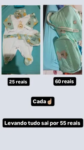 Uma saída de maternidade e uma mala maternidade 