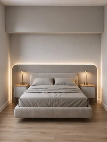 Cabeceira de cama com criados em MDF