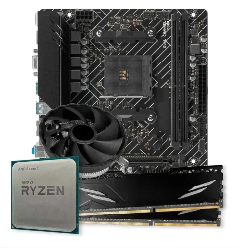Kit Ryzen 5600, B450 e 32 gb ram 2400 mhz + cooler original amd