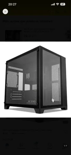 Gabinete gamer Pichau Hx710L, Mid tower, Preto
