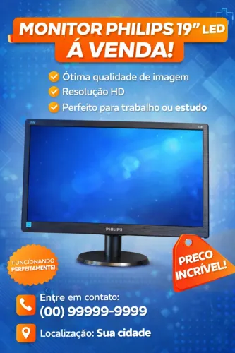 Monitor Philips 19" LED à venda