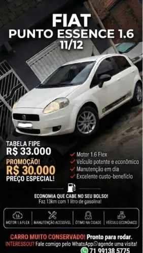 Fiat Punto Essence 1.6 Flex 16V 5P 2012