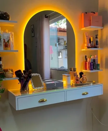 Espelho orgânico decorativo e funcional com e sem led