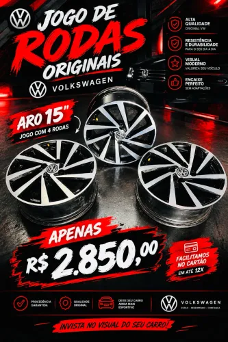 Rodas de Liga Leve Aro 15 visual esportivo que faz a diferença.