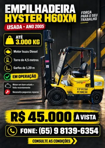 Empilhadeira hysten H60xm - Usada