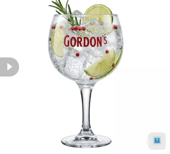 Kit Conjunto De 6 Taças Gin Gordons Originais Vidro Transparente