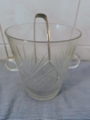 Balde de gelo cristal com pegador 