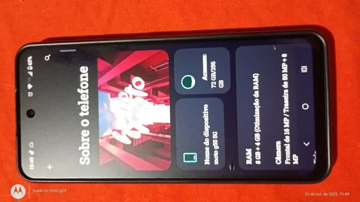 Vendo celular g55 Motorola 256 gigas capa e carregador bom de uso