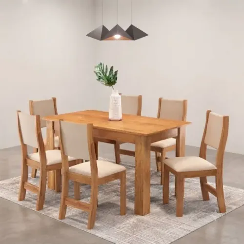 Novo! Mesa de Jantar Violeta com Cadeiras Na Cor Bronze - Em Estoque