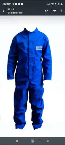 Macacão eletricista risco 4 azul Royal 