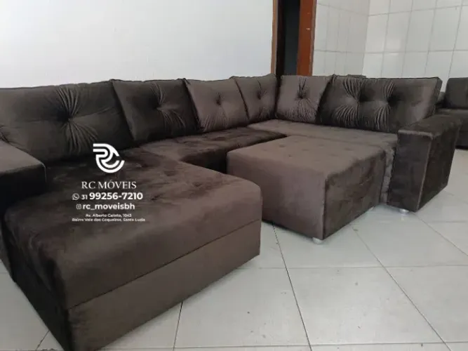 Sofá de Canto Modulado Gigante - Conforto para Sala Grande