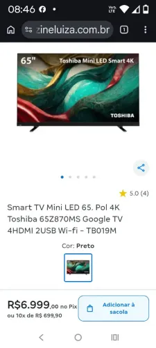 TV Micro led 65 polegadas Toshiba melhor preço