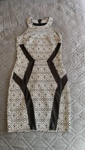 Vestido Feminino Preto e Branco Estampado